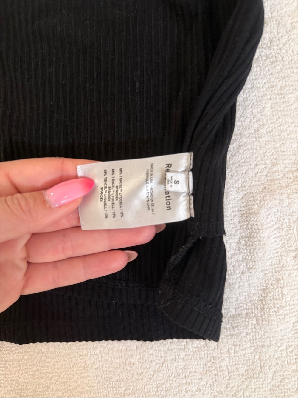 Reformation Black Ribbed Crop Tank - Picture 5 of 5